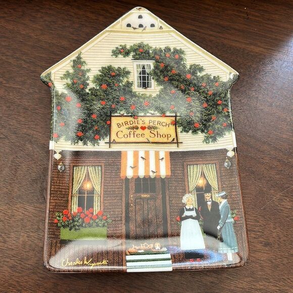 M- Birdies Perch coffee‎ shop decorative plate by Charles Wysocki - Picture 1 of 2